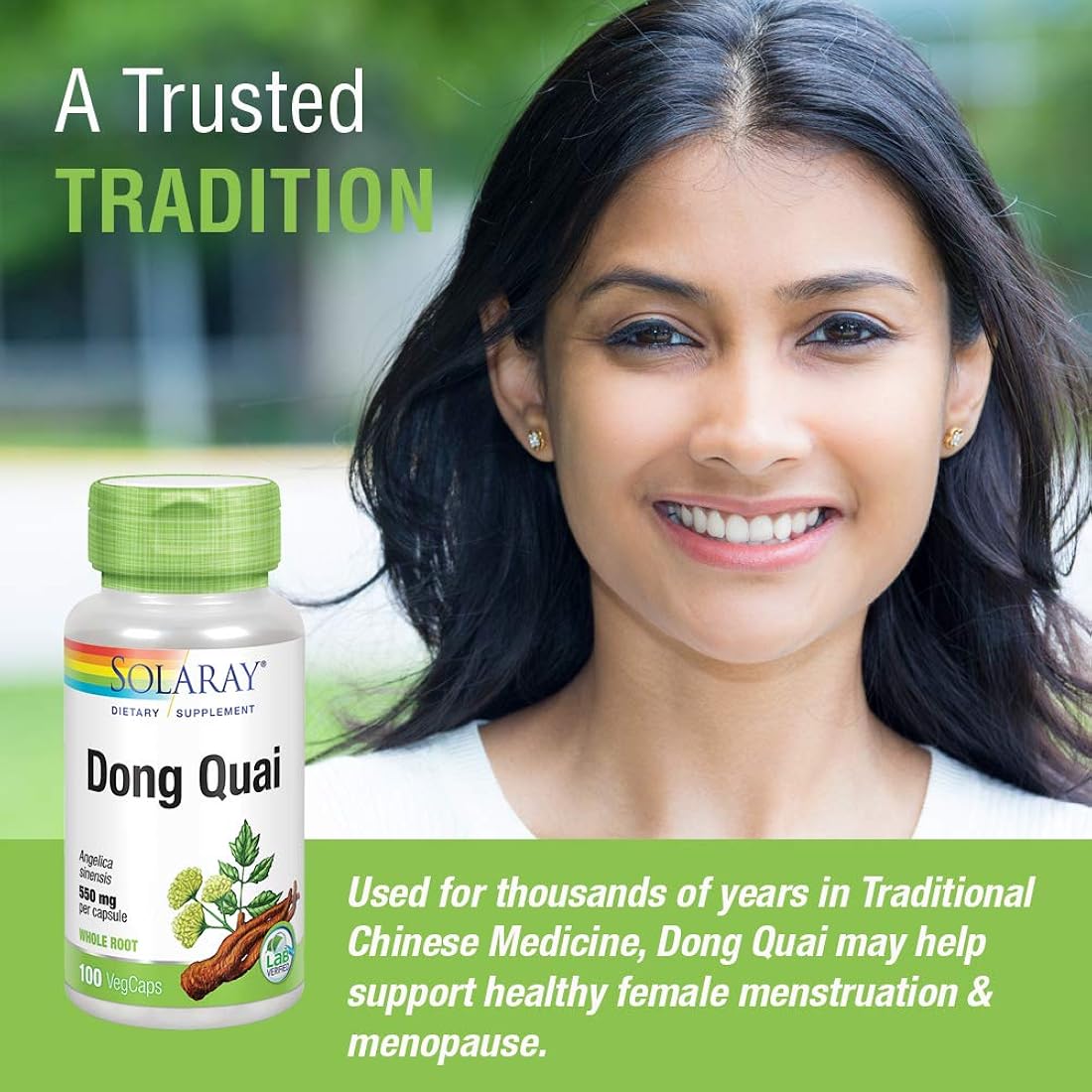 Suplemento Dong Quai Root 550 mg Apoyo menopáusico saludable