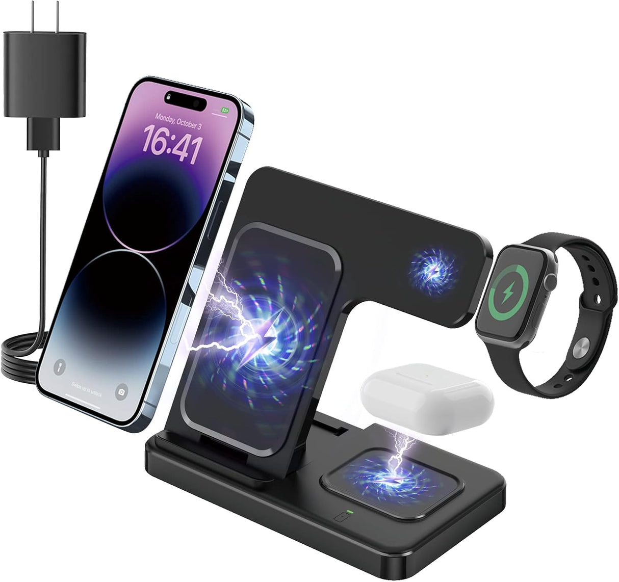 Cargador inalámbrico de carga rápida 3 en 1