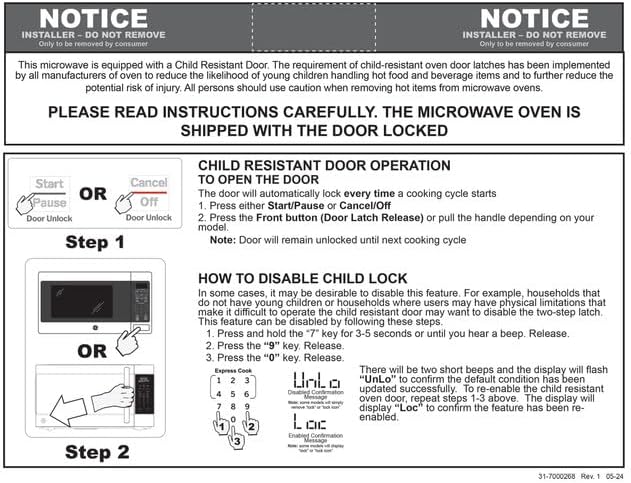 Horno Microondas GE GCST10A1WSS 3 en 1, 1.0 Cu. Ft, 1050W