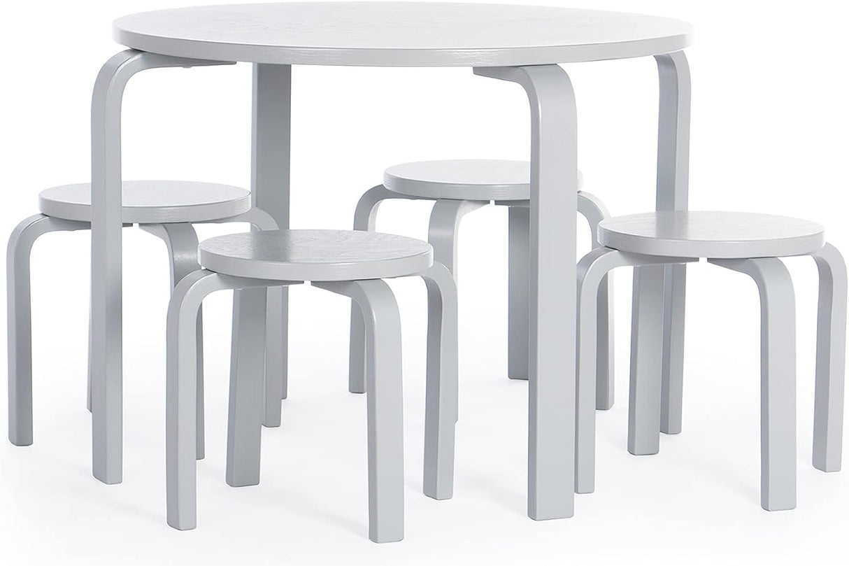 Juego de mesa y sillas nórdicas para niños pequeños gris
