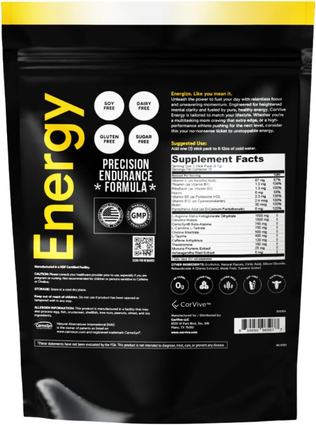Energía natural y enfoque suplemento Carnosyn® Ashwagandha