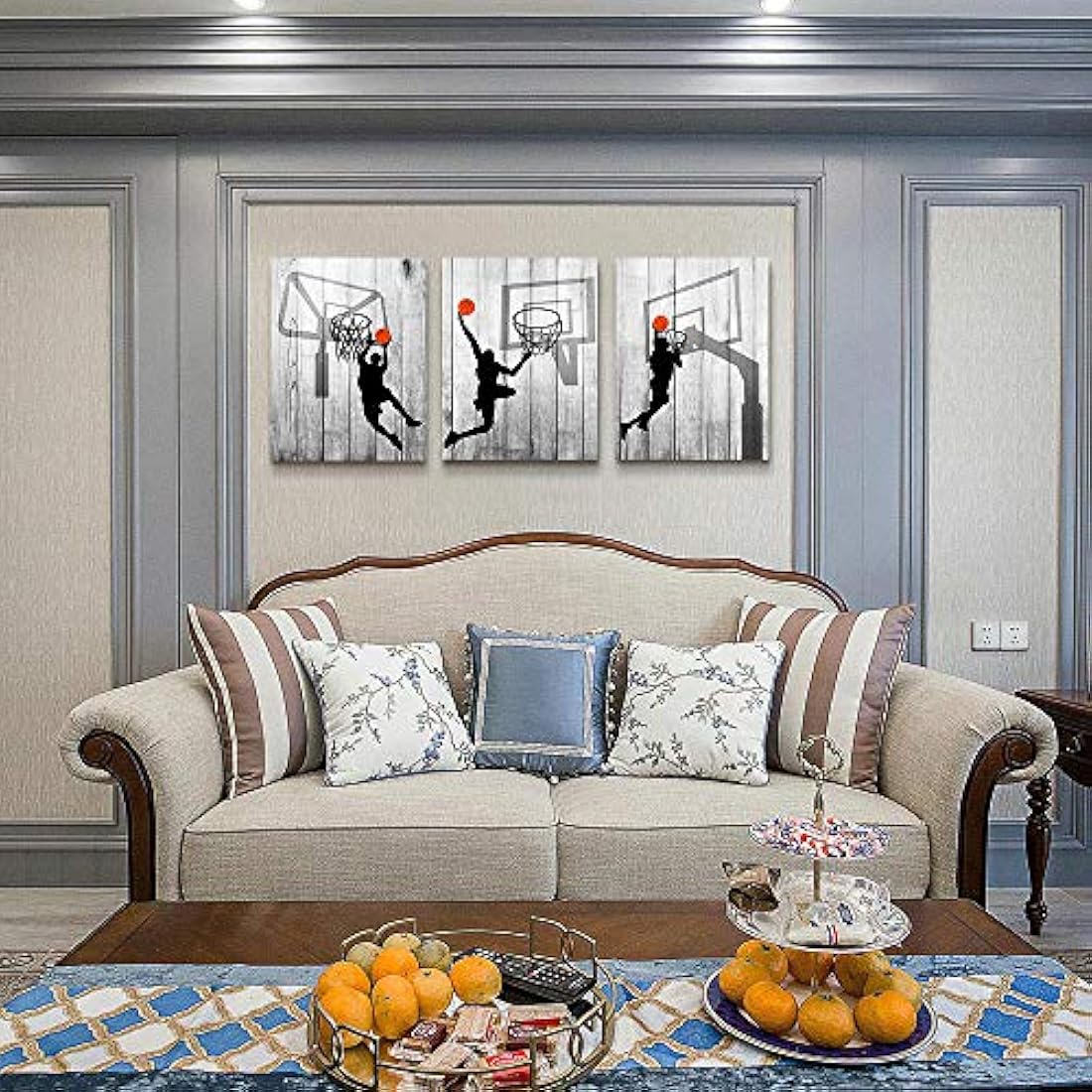 Cuadro abstracto de paisaje de montaña, lienzo de pared