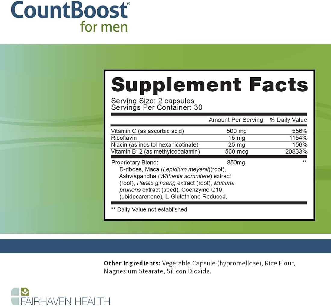 Suplemento Fairhaven Health CountBoost óptimos para hombres