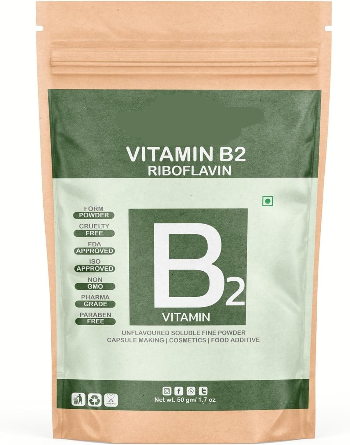 SA Vitamina B2 Riboflavina Polvo 50g