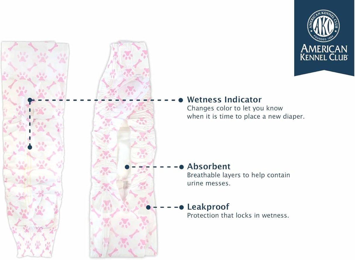 American Kennel Club Pañales desechables con indicador de humedad, talla S, 50 unidades