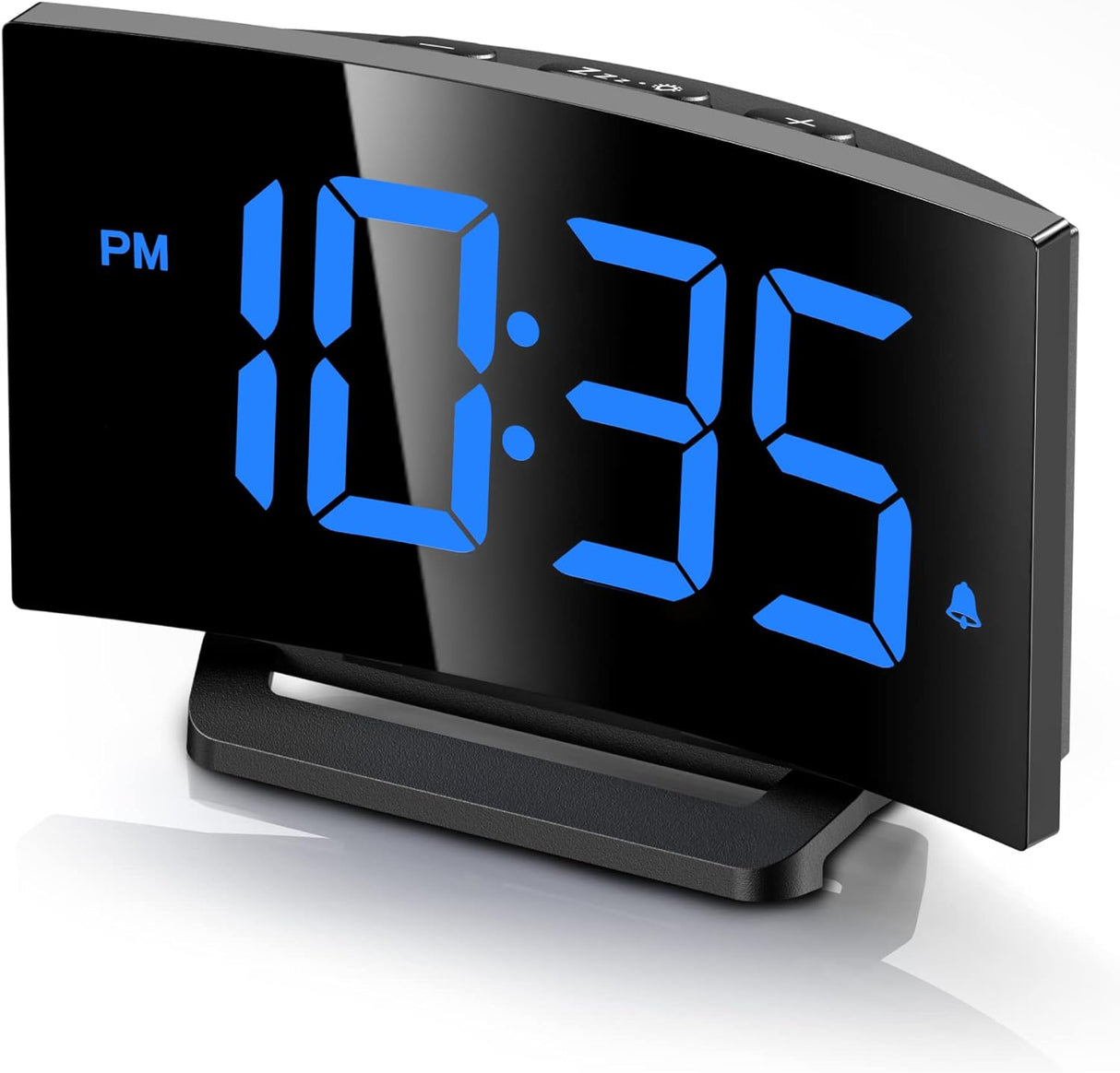 Reloj Despertador Digital Curvo, Números LED, 2 Volúmenes