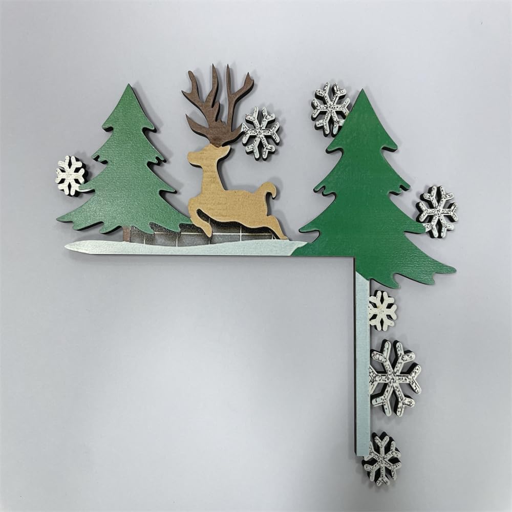 Adorno Navideño Puerta - Reindee - Muñeco de Nieve y Santa Claus