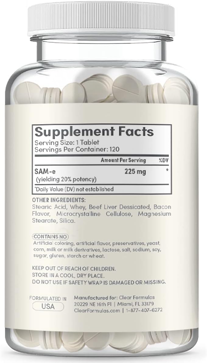 Sam-e para perros, S-adenosil-L-metionina, apoyo hepático 225 mg