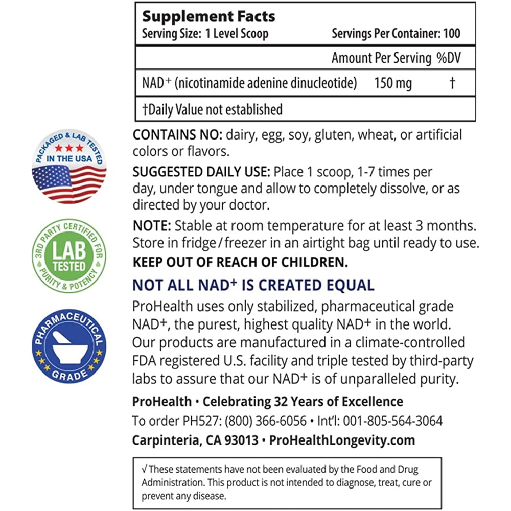 Suplemento NAD+ Pro Polvo biodisponible de nicotinamida