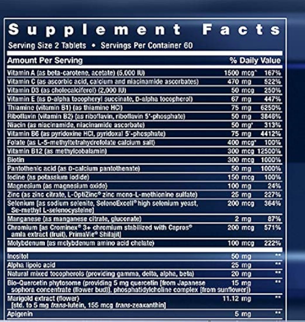 suplemento multivitaminas y minerales de alta potencia