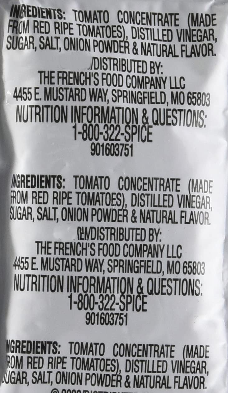 French's Paquetes de salsa de tomate, 1000 unidades, una caja de 1000 paquetes individuales de ketchup, perfectos para pedidos de comida para llevar y estaciones de condimentos