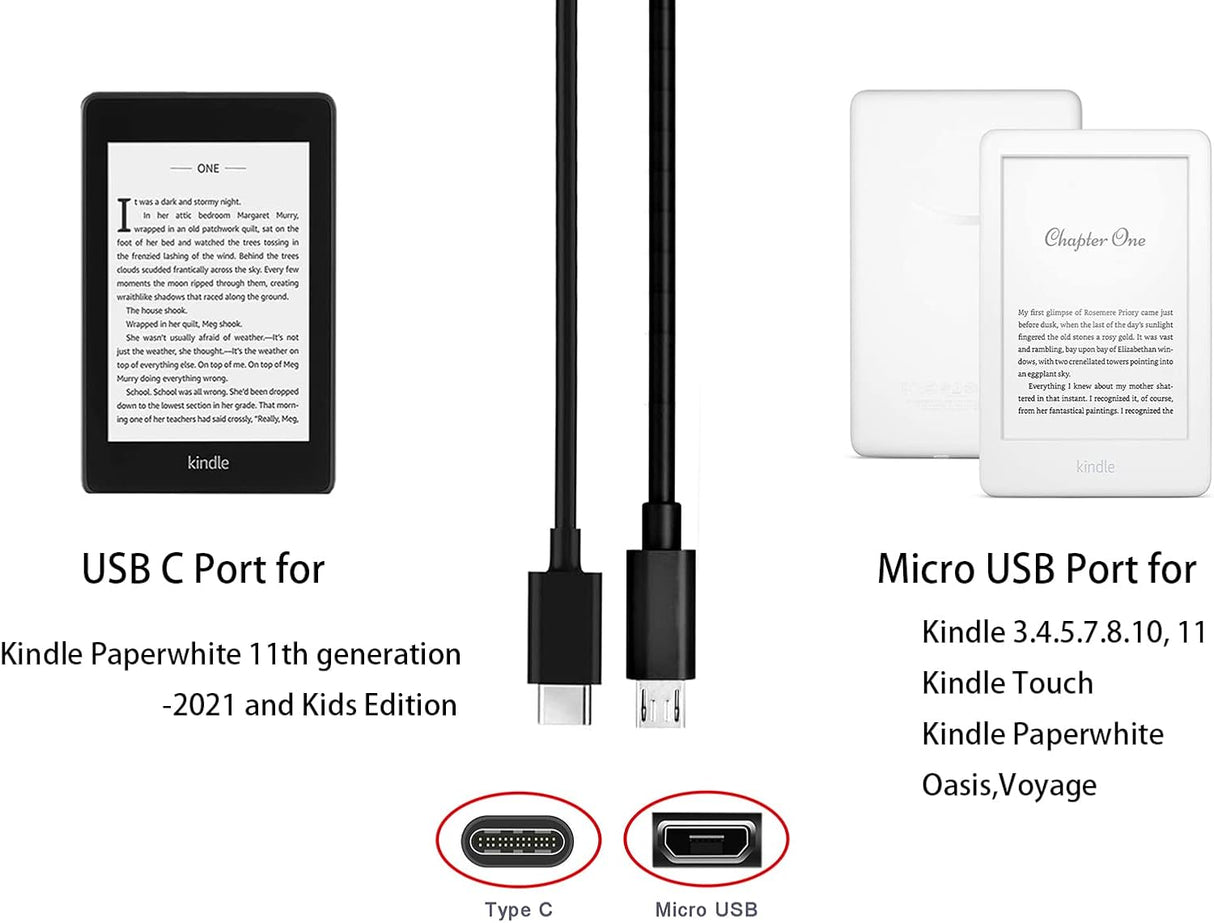 Cargador Kindle de 6 pies de repuesto para Kindle E-Reader