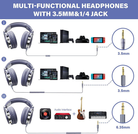 Auriculares OneOdio para estudio, 50mm, jack 1/4 a 3.5mm