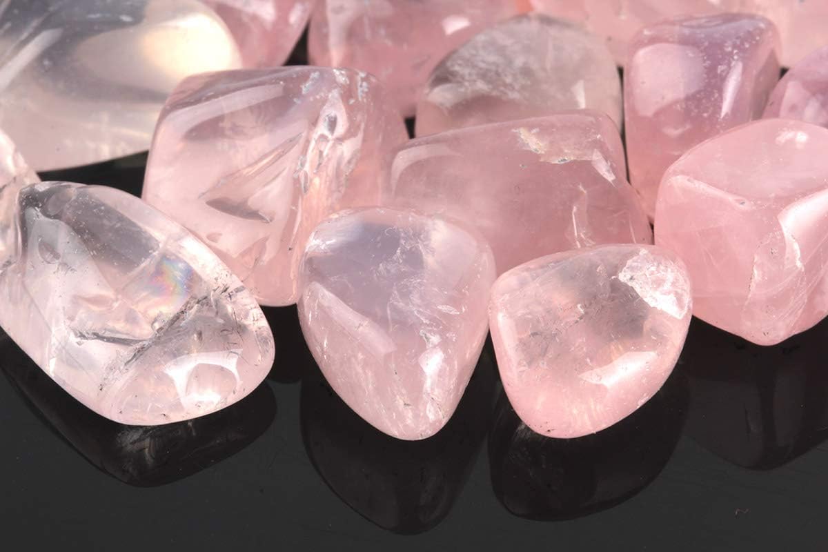 Chips de piedra pulida de cuarzo rosa de 1 libra Piezas de cuarzo de cristal natural trituradas