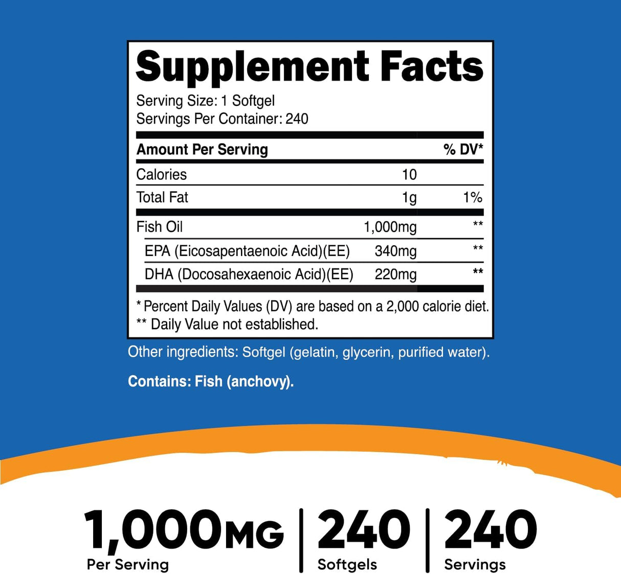 Cápsulas Blandas de Aceite de Pescado Omega 3 con EPA y DHA