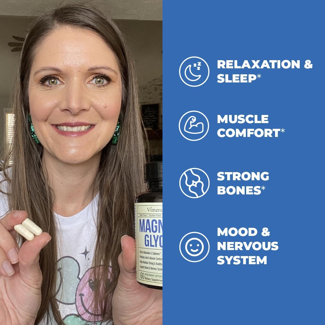 Cápsulas de Glicinato de Magnesio 200 mg Salud Sueño Muscular