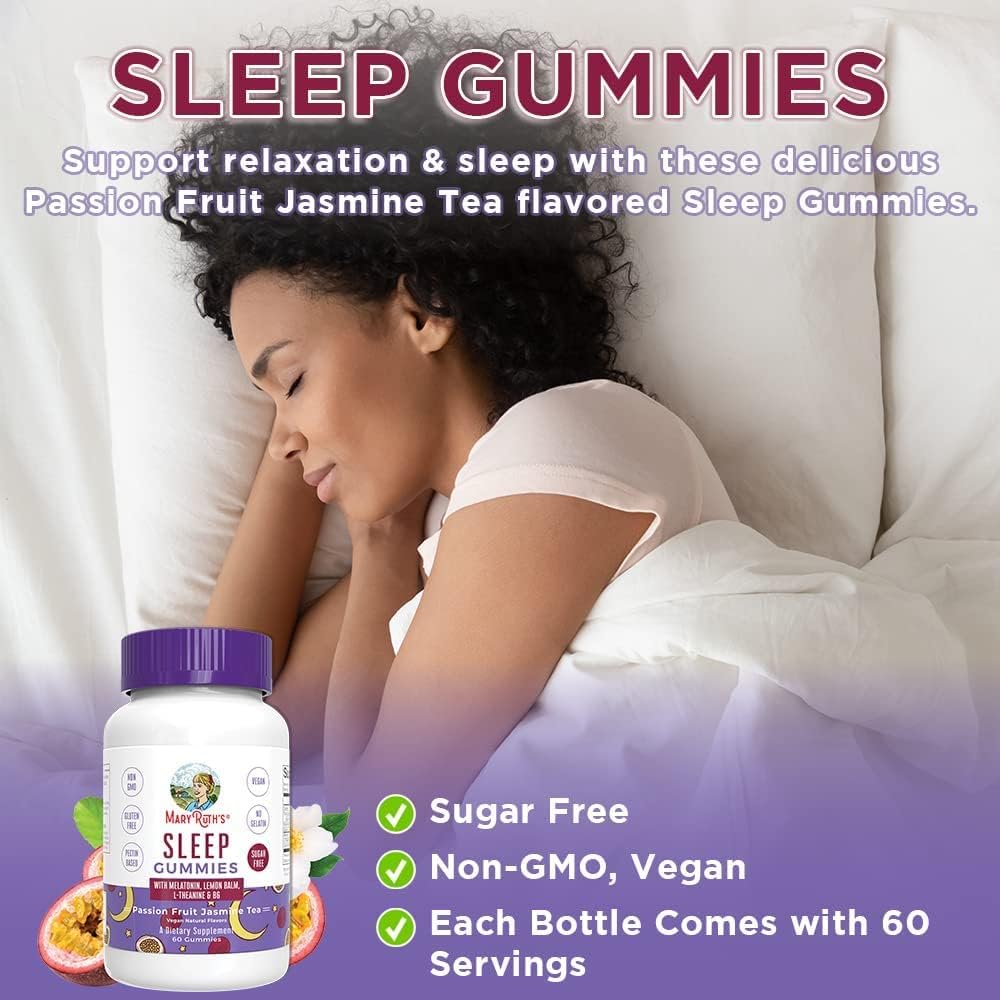 MaryRuth Organics Gomitas para dormir de 5 mg con L-teanina