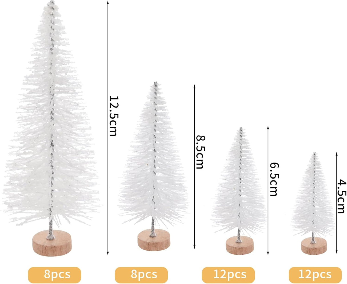 40 Pcs Árboles de Navidad Artificiales Yookat con Base de Madera