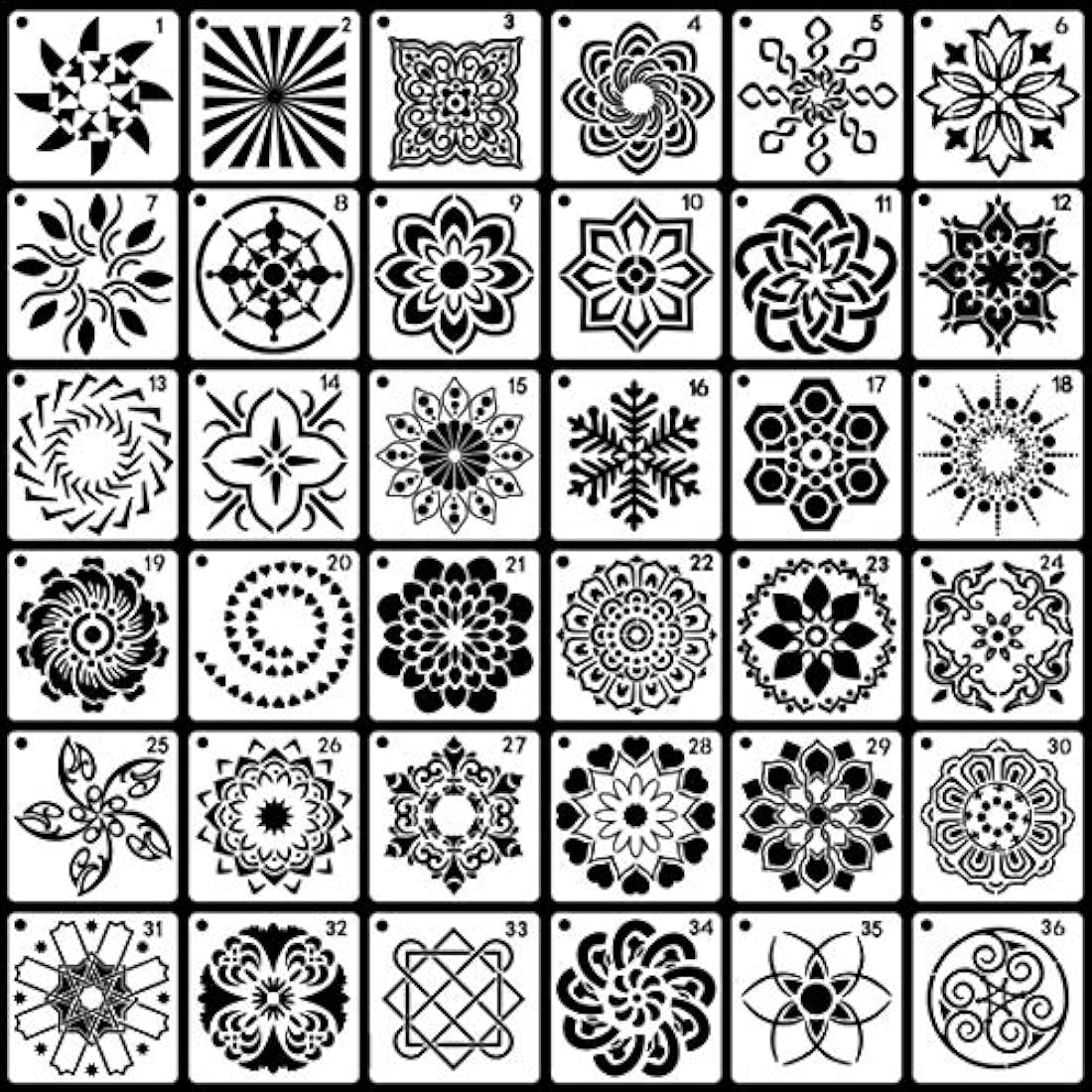36 plantillas de mandala, para pintura de puntos, para rocas