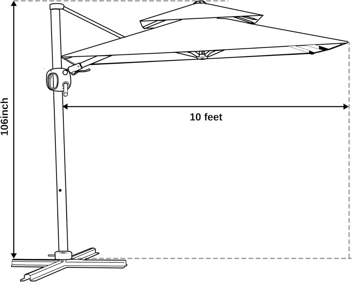 Sombrilla de patio voladiza grande resistente al viento