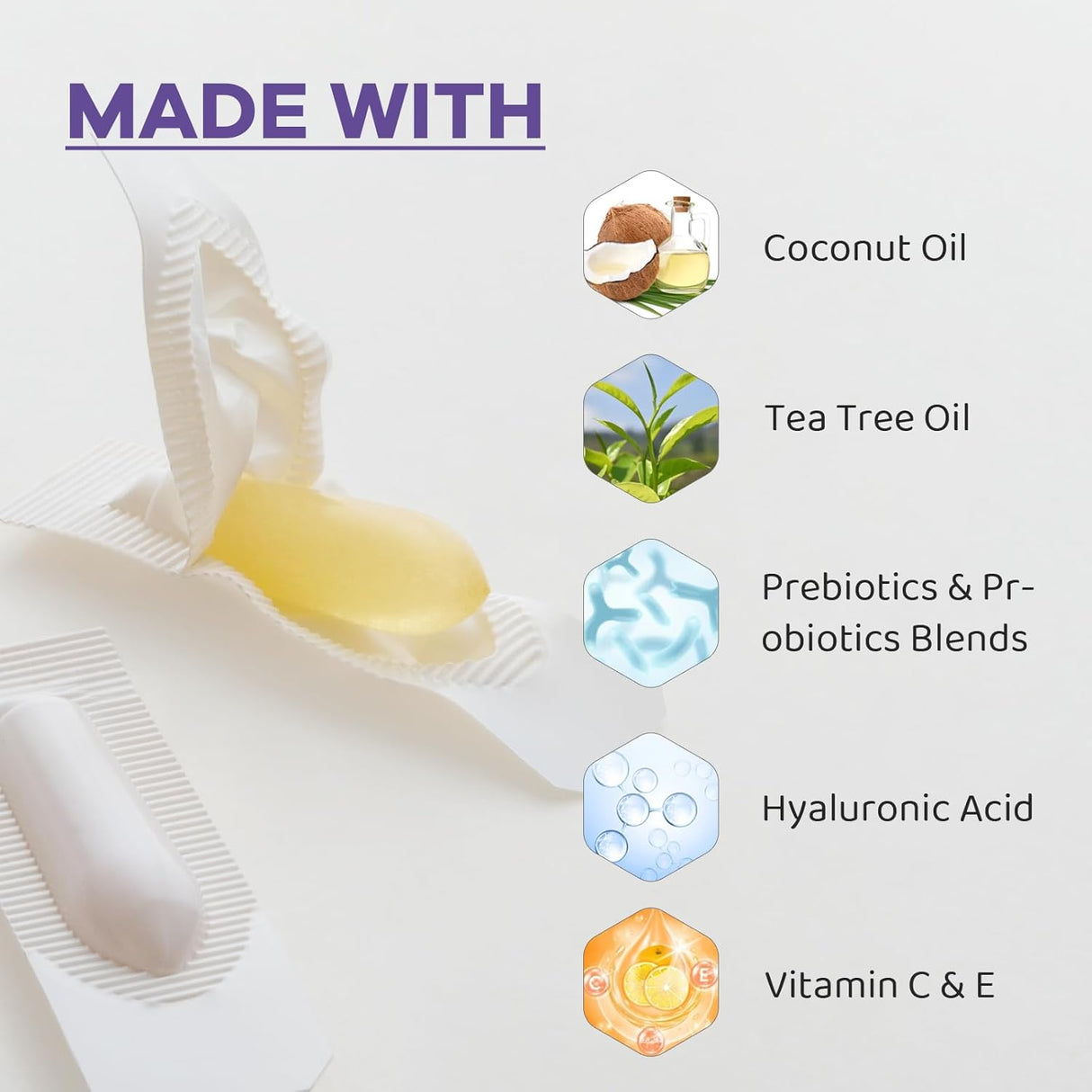 Supositorios probióticos vaginales prebióticos infundidos