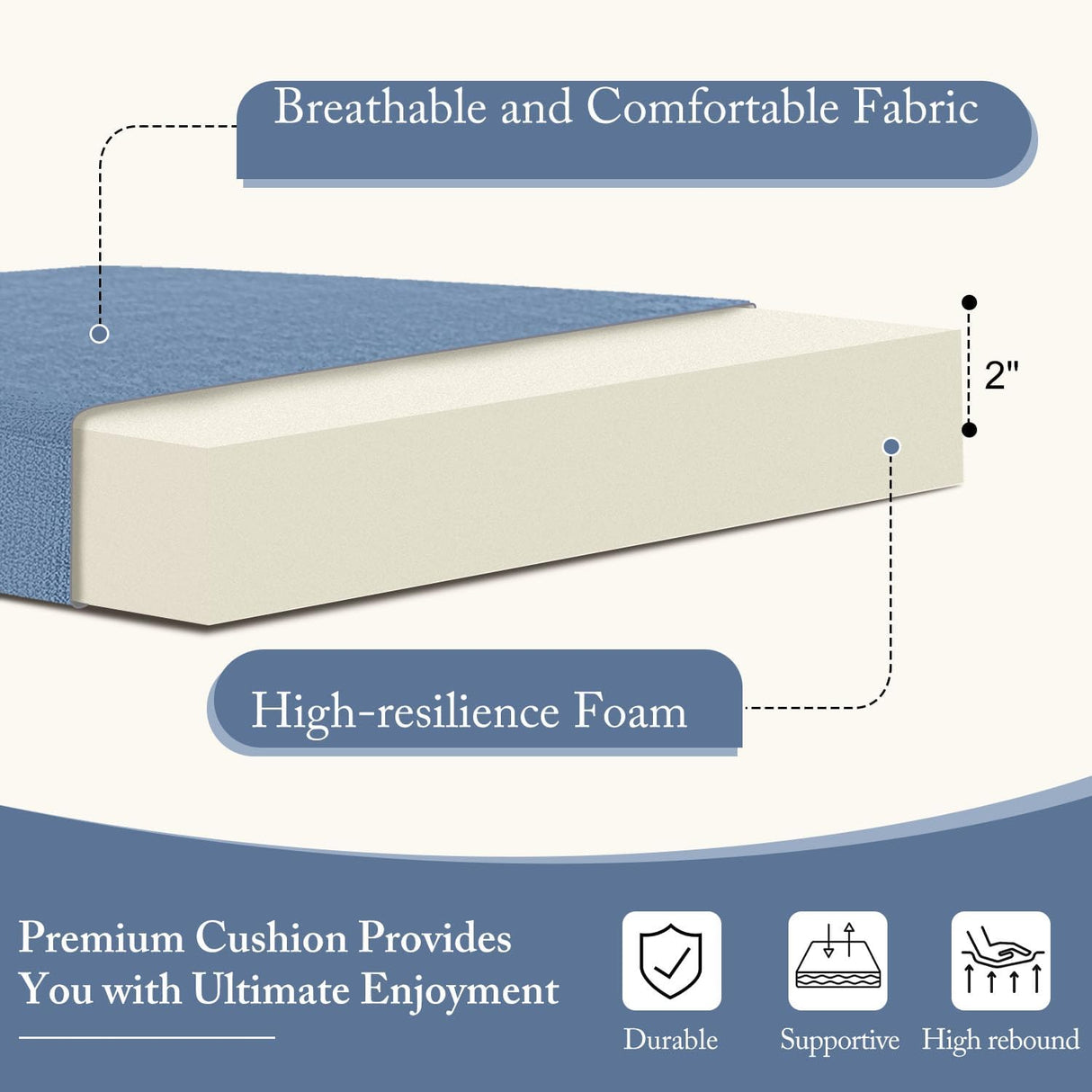 Cojines para Sillas de Comedor Cozyide, 4 Piezas, Antideslizantes