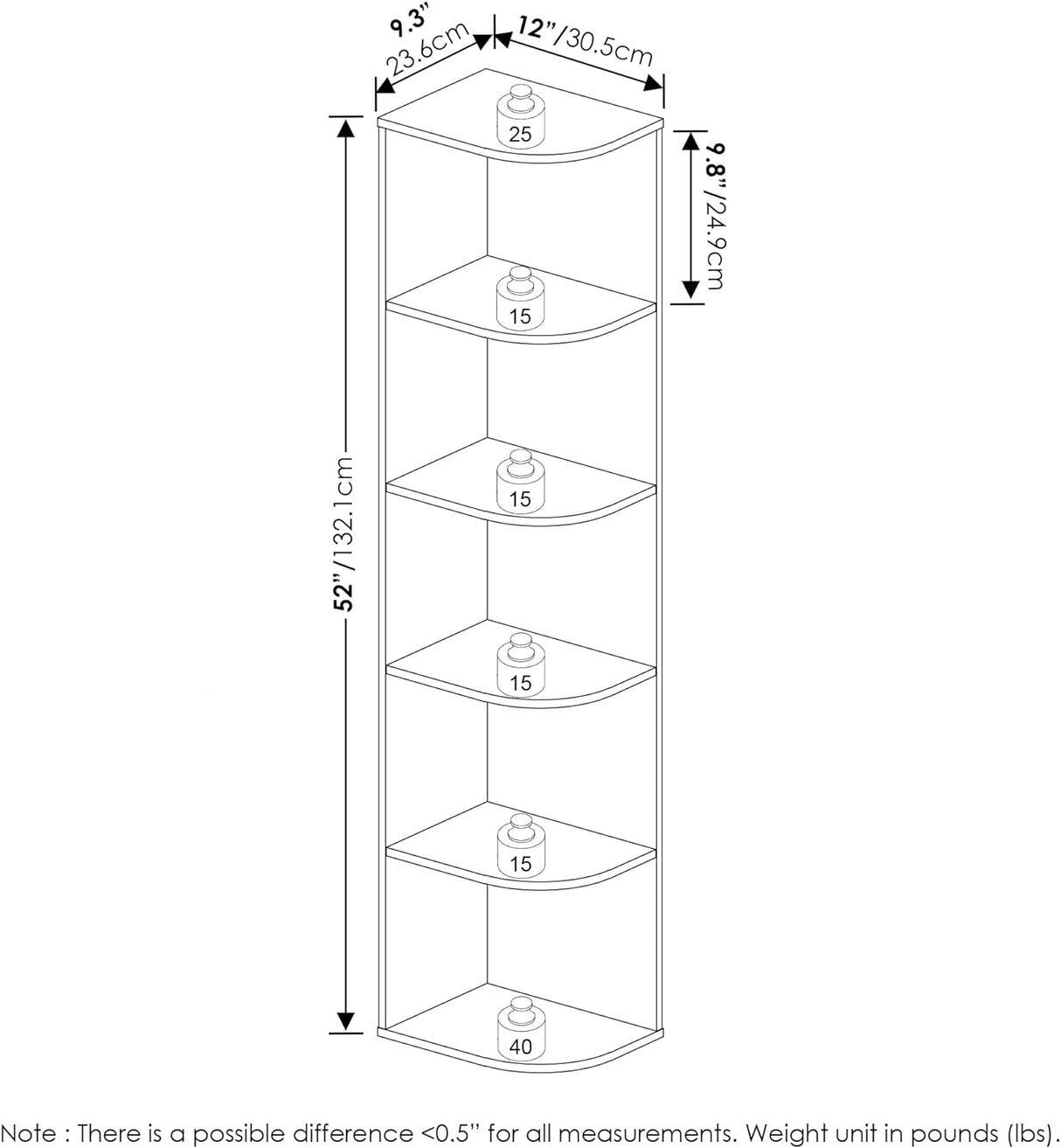 Estantería esquinera abierta 5 niveles - Pasir