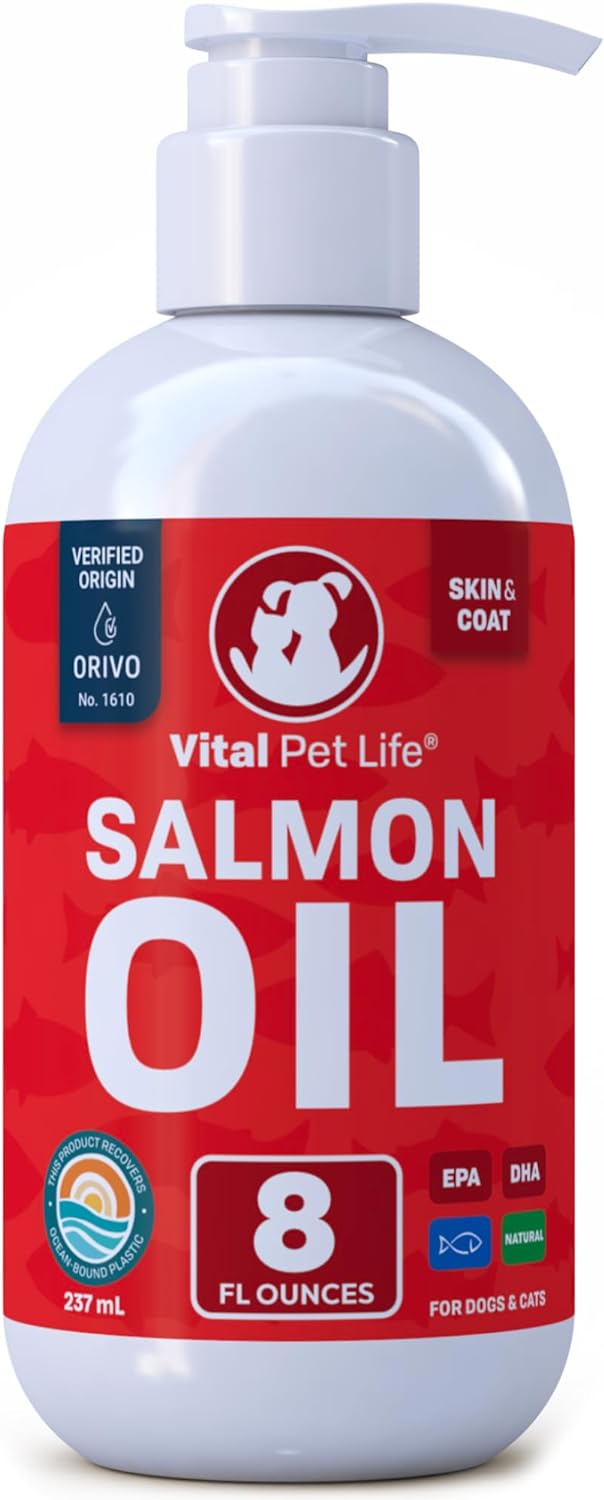 Aceite de salmón para perros y gatos, piel y pelaje saludable