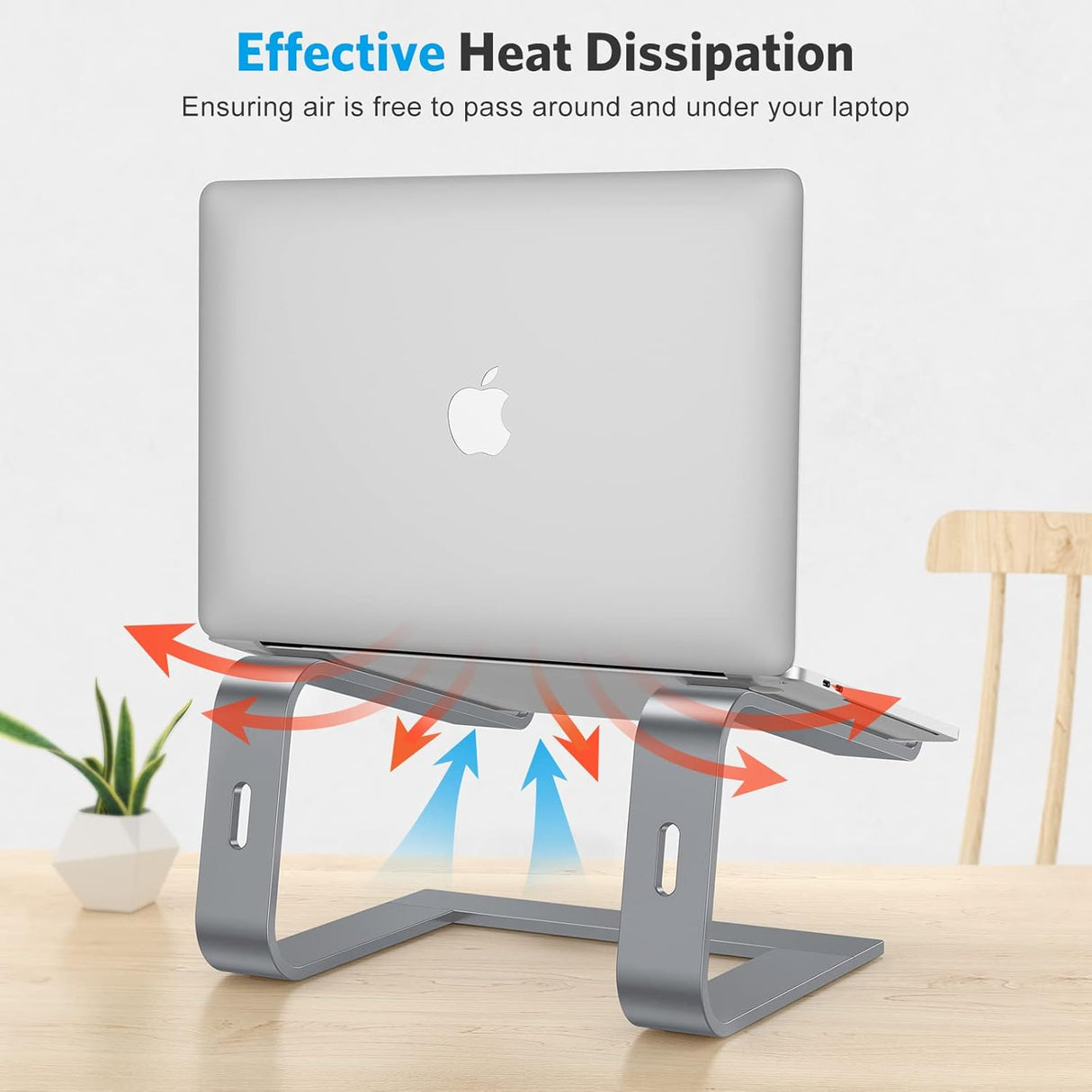 OMOTON Soporte para computadora portátil, elevador desmontable para laptop, soporte de aluminio para laptop, compatible con MacBook Air/Pro, Dell, HP y todas las computadoras portátiles (11-16 pulgadas), gris