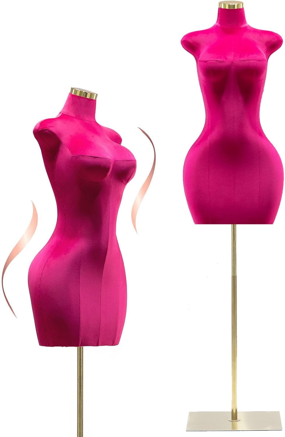 Maniquí Torso Femenino Plump, Ajustable 61-76.8in, Modelo 3/4