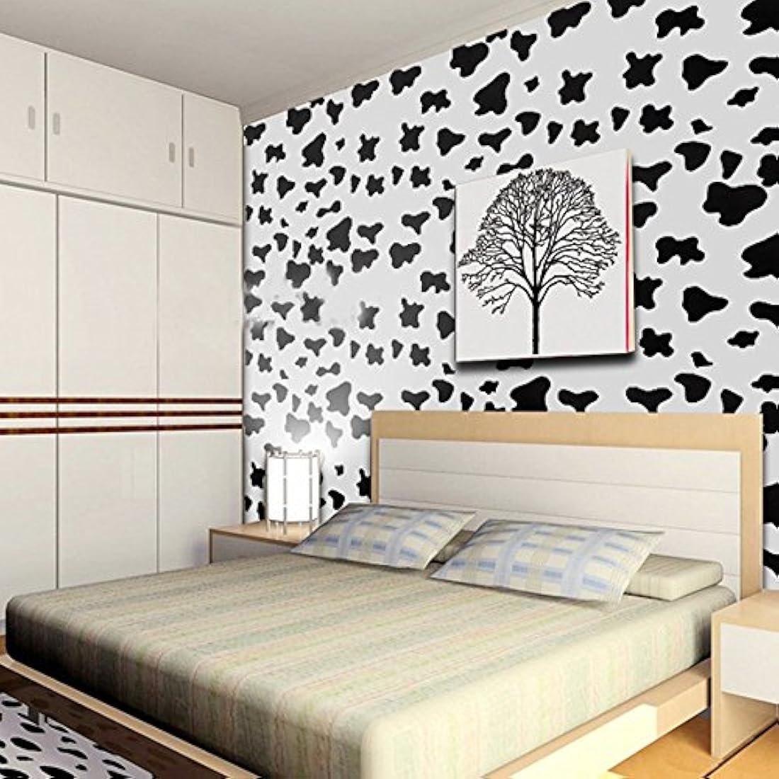 papel pintado para pared estilo manchas negras (17 x 118)