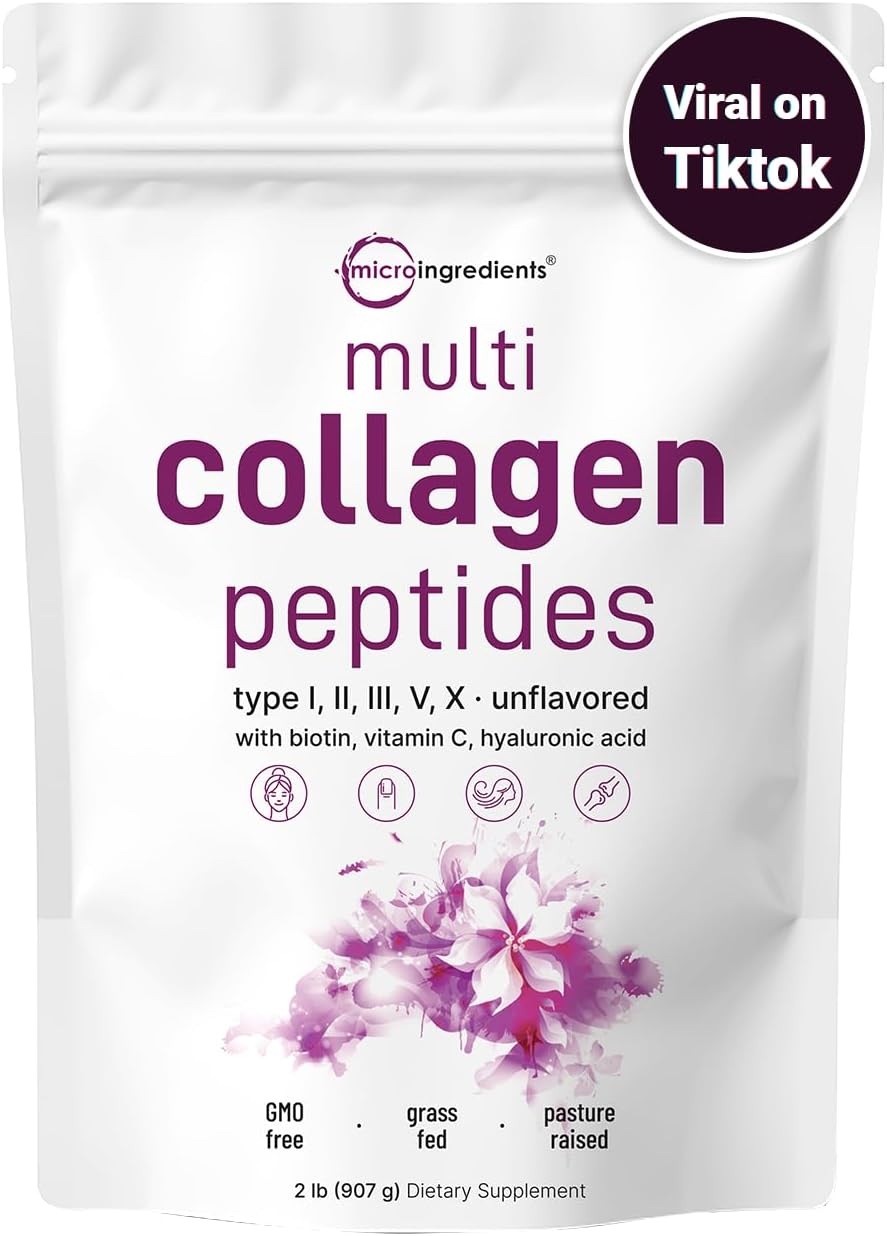 Suplemento Polvo de proteína de colágeno múltiple, 2 libras