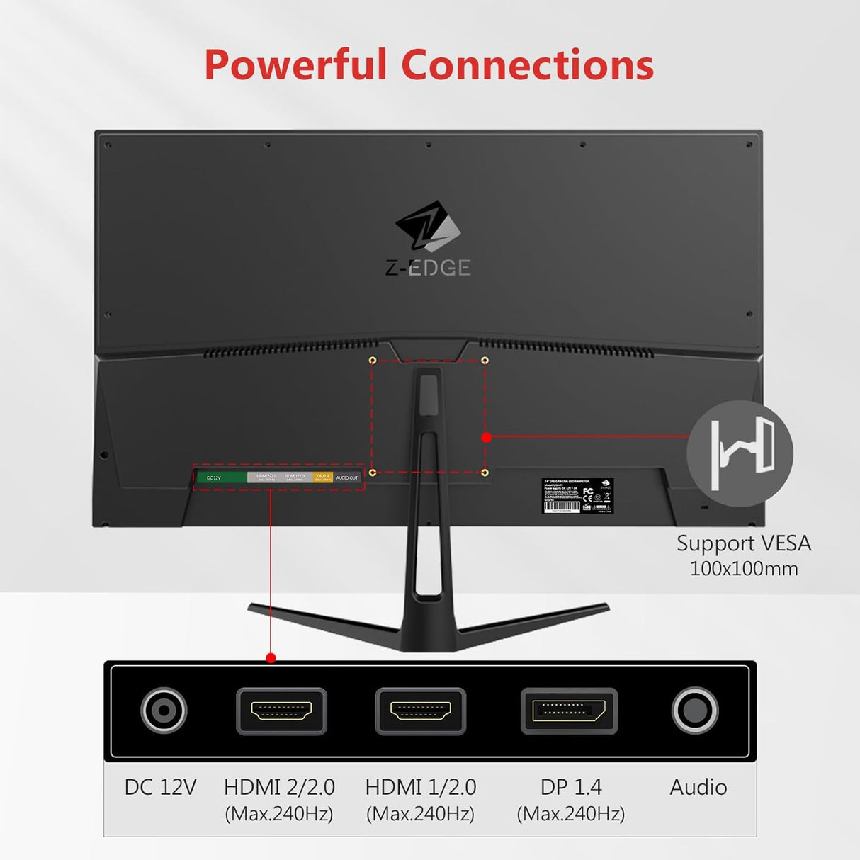Monitor de juegos de 24.5 pulgadas Z-Edge