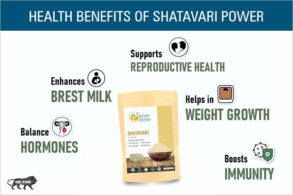 Suplemento Herbs Botanica Shatavari Polvo orgánico espárrago