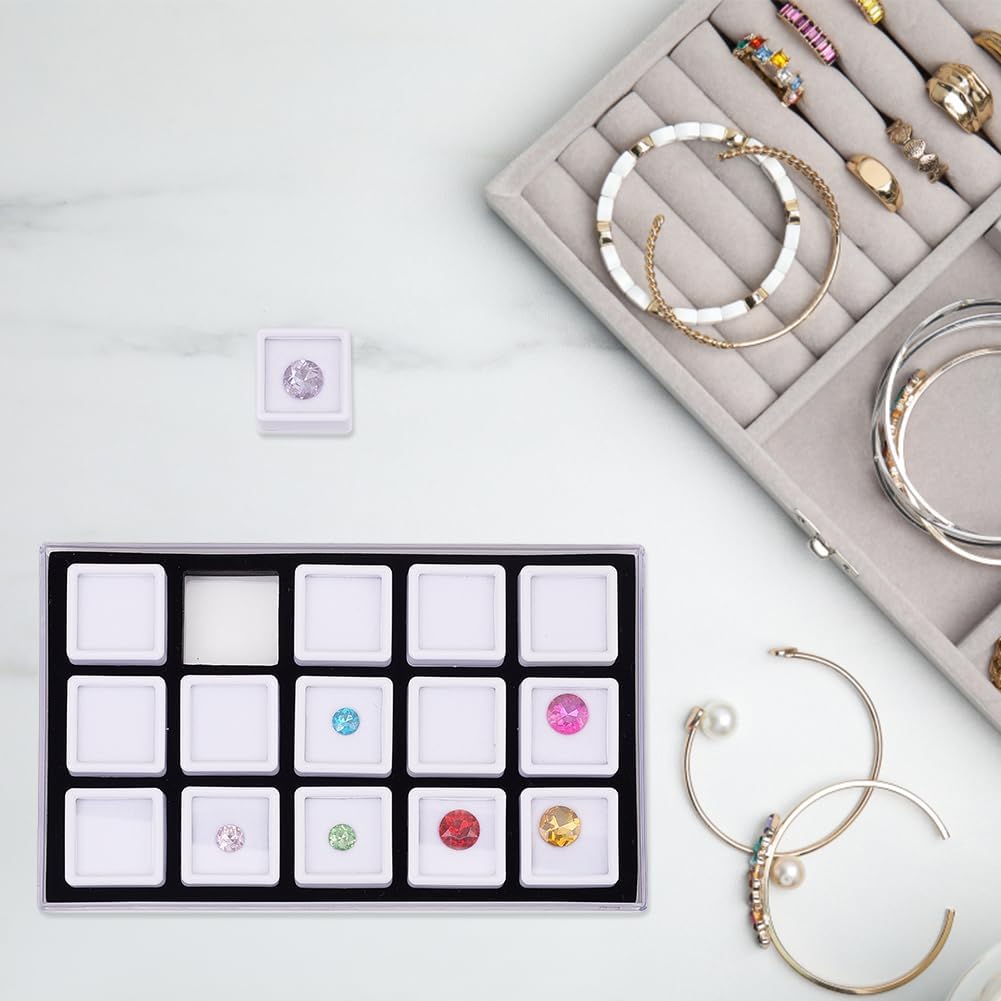 Paquete de 15 Cajas de Exhibición de Piedras Preciosas