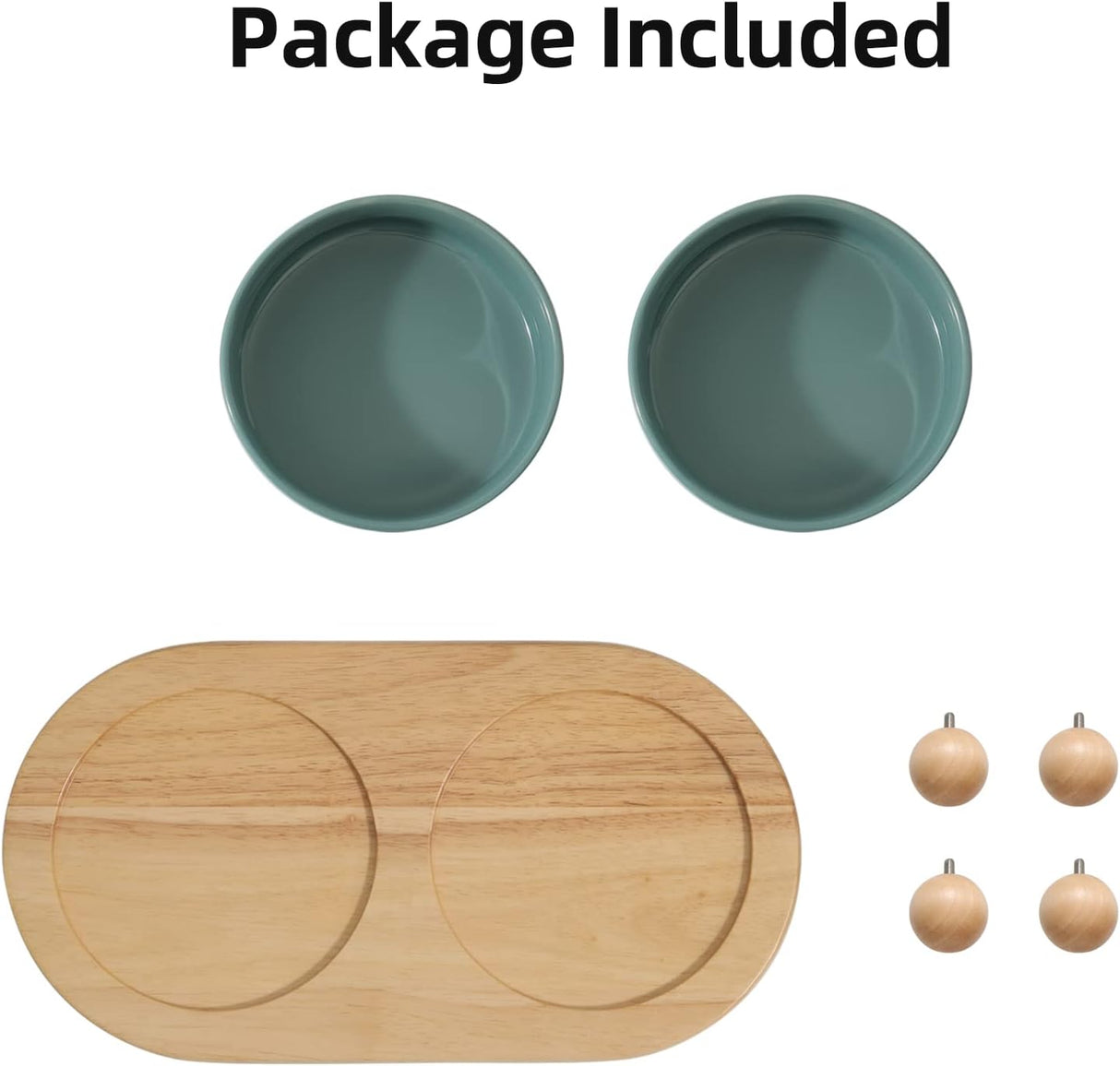 Havniva Cuenco elevado de cerámica para comida y agua