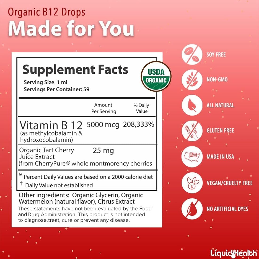 Metil vitamina B12 puras líquidas orgánicasde energía