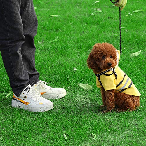 Wizland Chubasquero para perros con capucha, ligera, impermeable, XS a XXL para perros y cachorros (amarillo, XS)