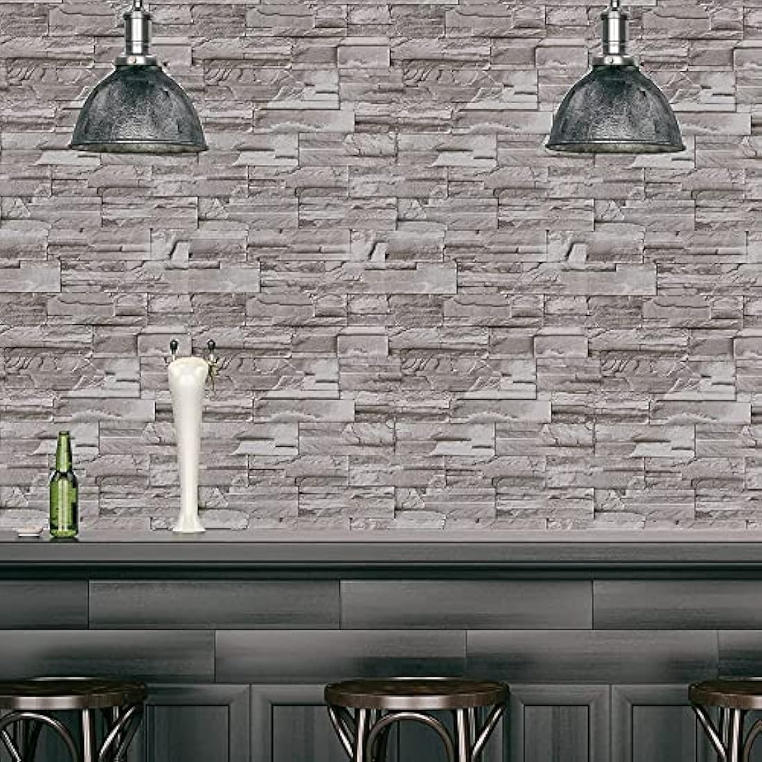 Papel pintado de ladrillo Tamaño: 17.7X197