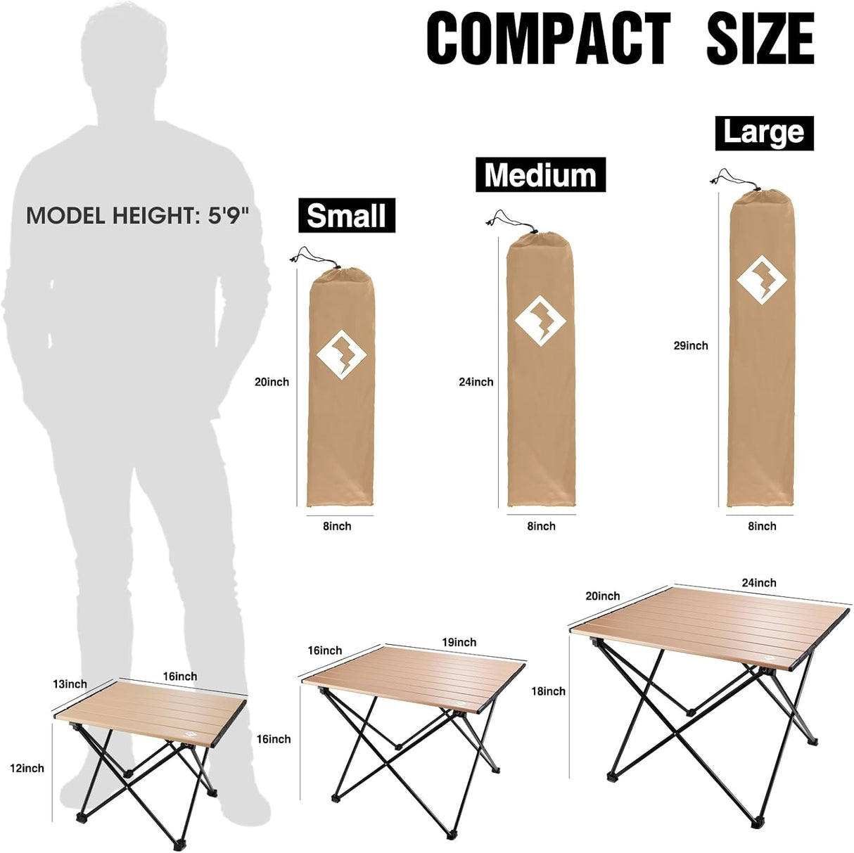 Mesa de Camping Plegable Ultraligera con Bolsa de Transporte