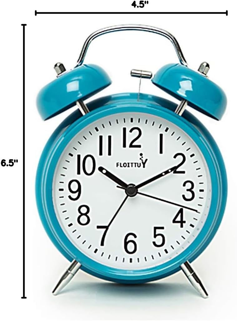Reloj Despertador con Campanas y Luz de Fondo para Dormitorio