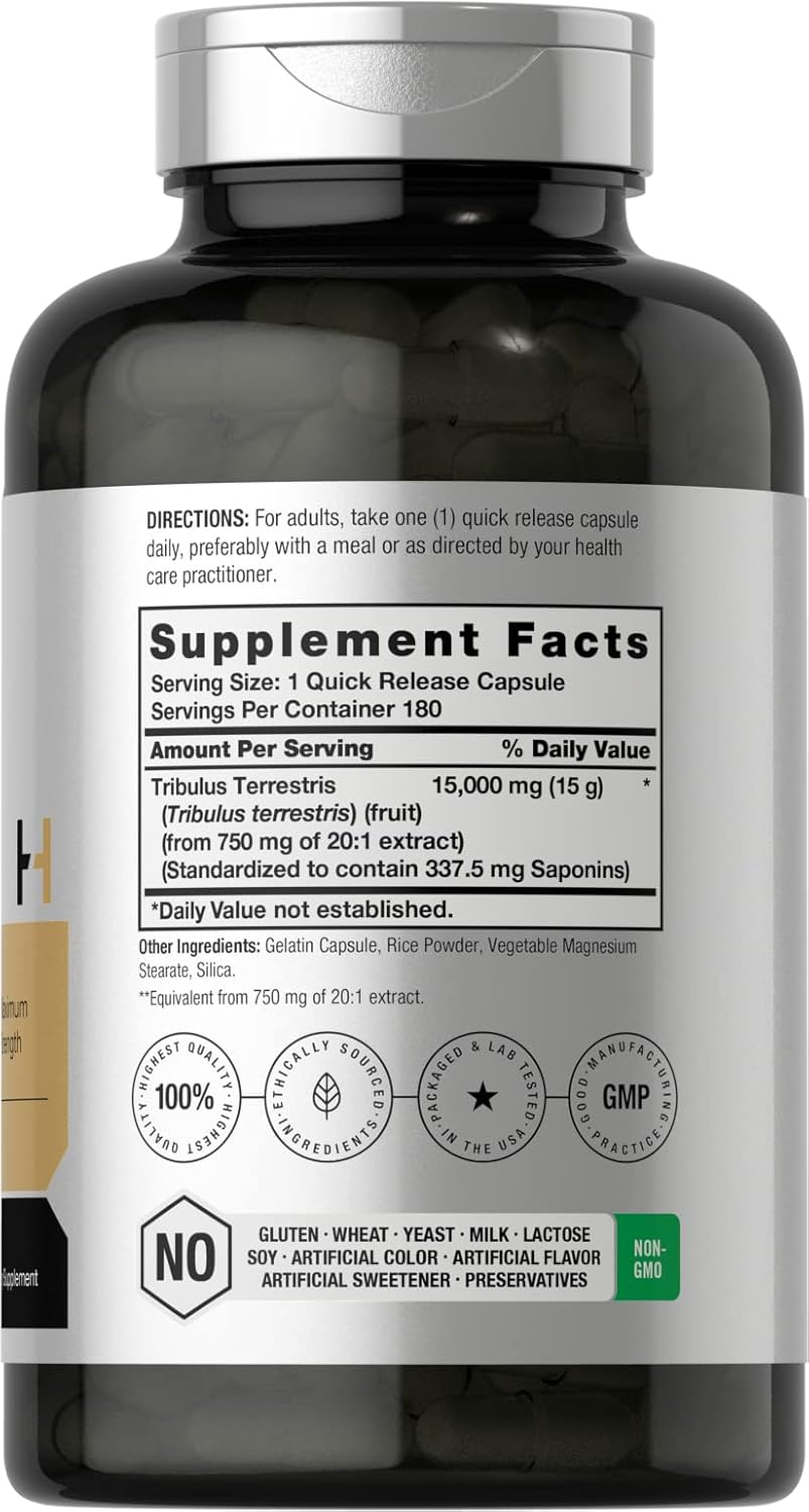 Suplemento Tribulus Terrestris para hombres 15000mg 180 cap