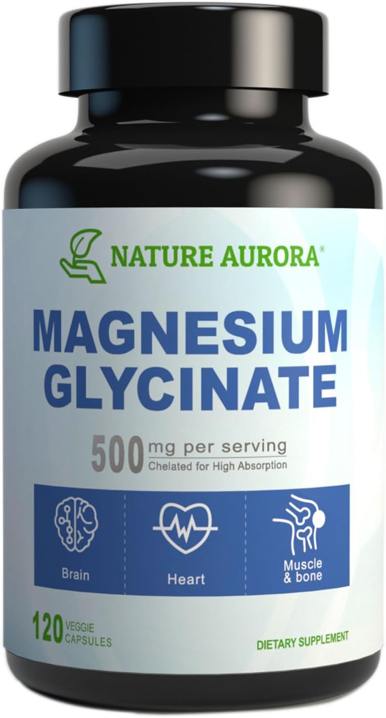 Magnesio Glycinato 500mg Cápsulas - Alta Absorción 120ct
