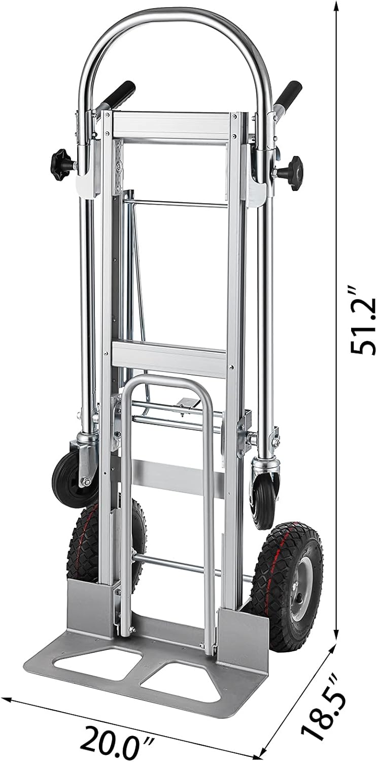 Carretilla 3 en 1, capacidad 1000 lbs, ruedas neumáticas 10