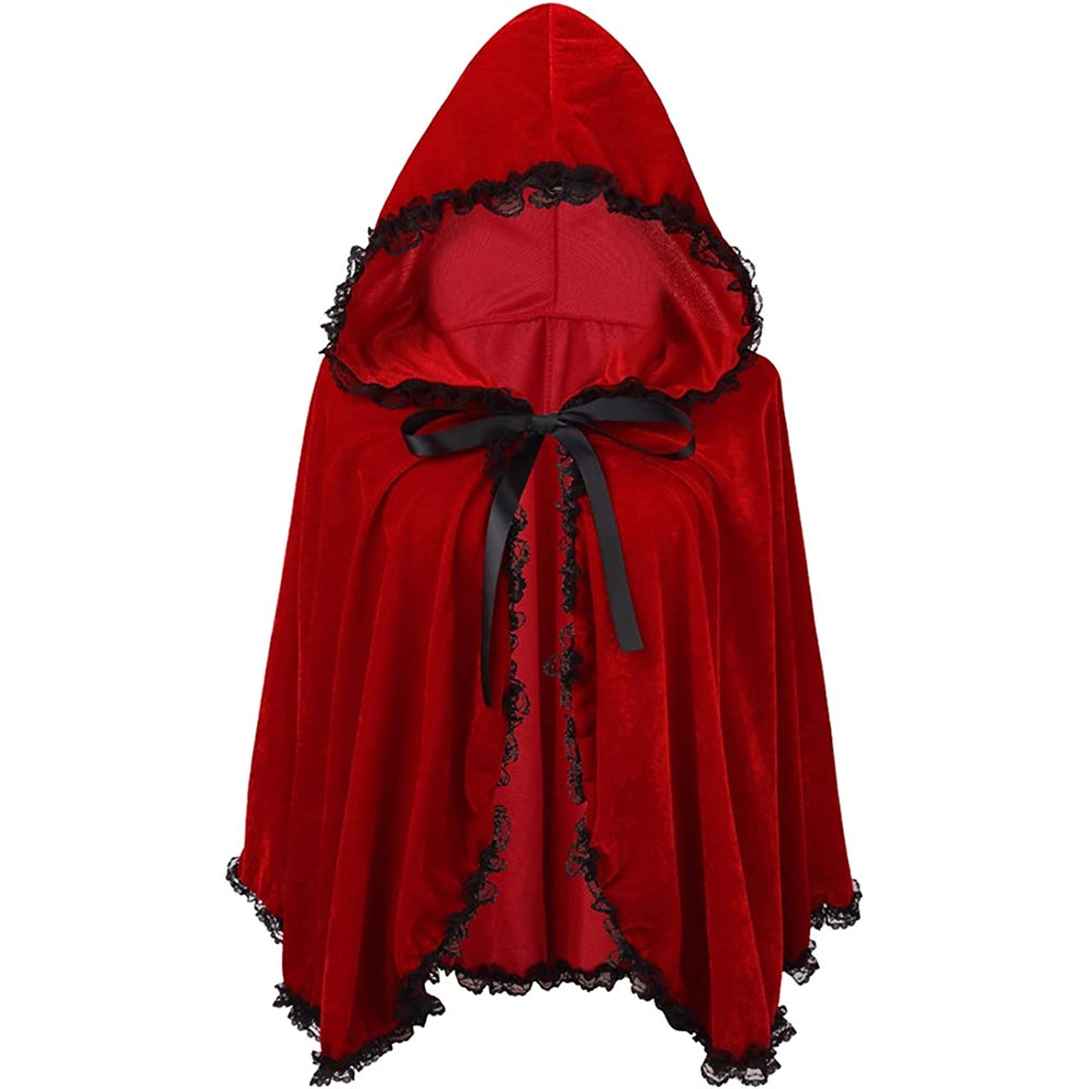 Disfraces de Capa de terciopelo rojo con capucha talla M