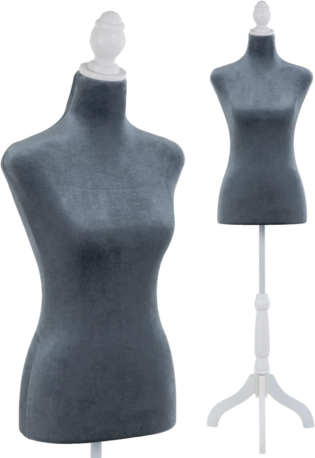 Maniquí cuerpo mujer con trípode, altura ajustable, 49.6-63.4