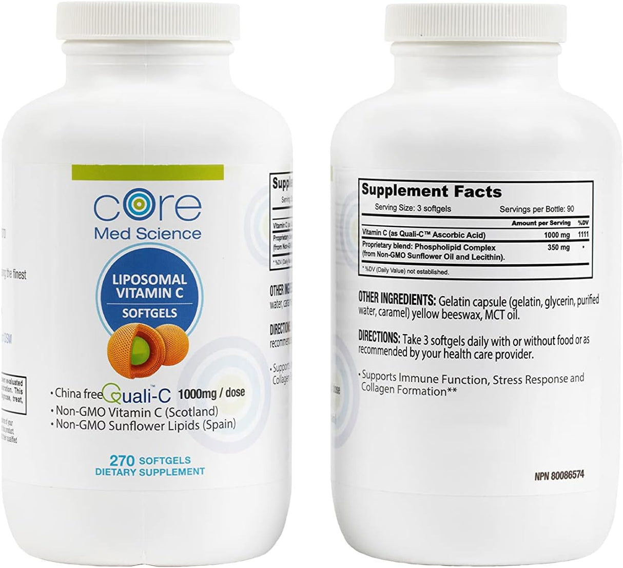 Suplementos Liposomal Vitamina C 1000 mg - 270 cápsulas