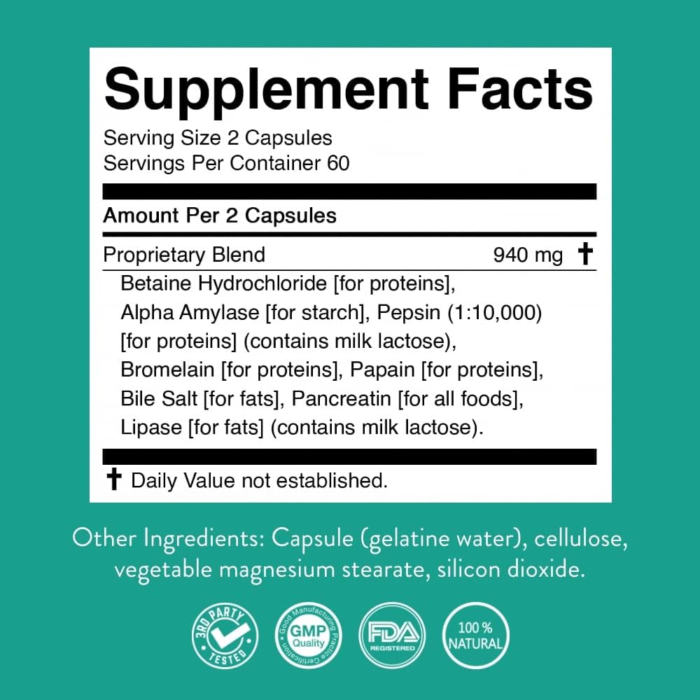 Cápsulas de Enzimas Alimenticias - 120 unidades