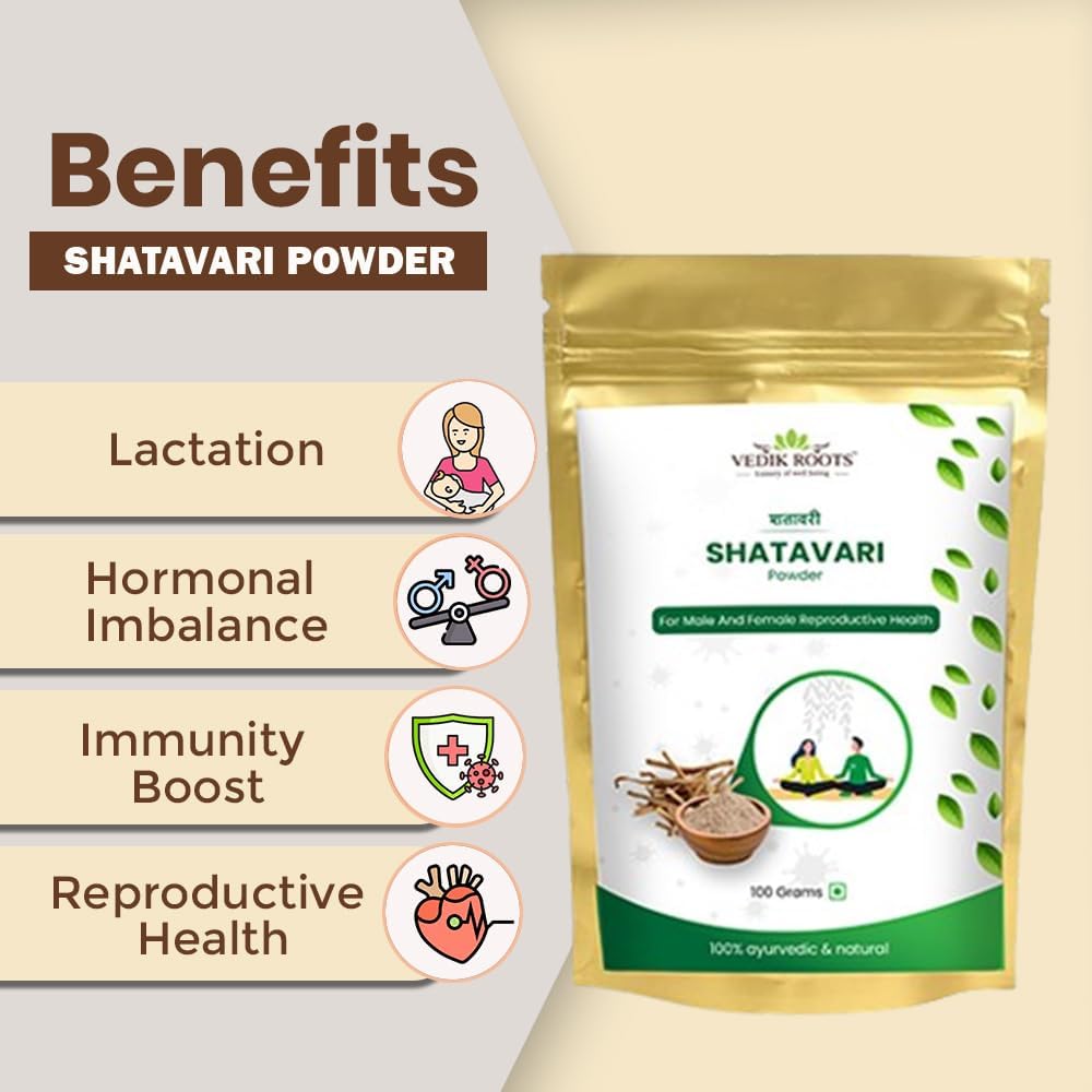 Pure Shatavari suplemento herbal para lactancia, 100g, Pack de 1