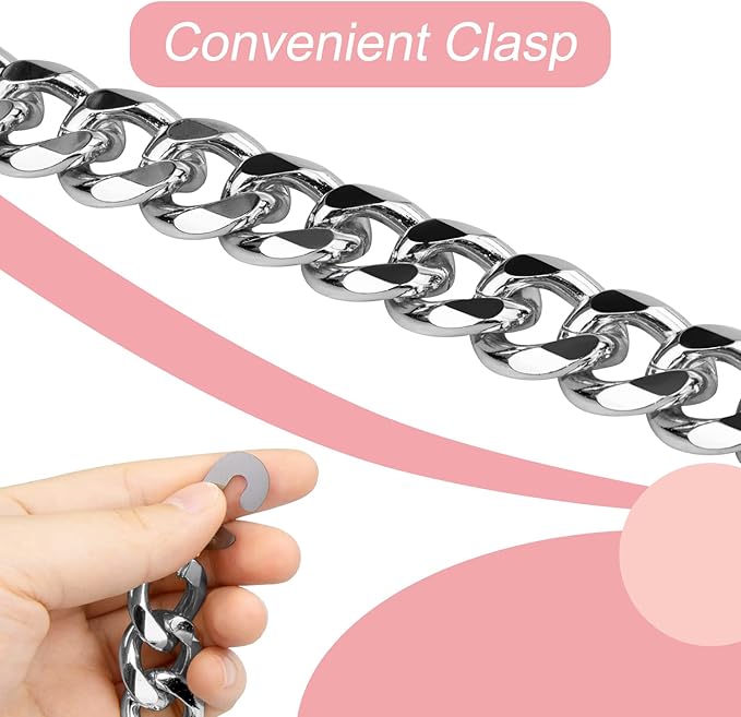 Cadenas para decoración de zapatos Croc, dijes de cadena de metal brillante plateado para adolescentes, hombres, mujeres, adultos, accesorios de zapatos